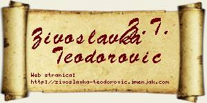 Živoslavka Teodorović vizit kartica